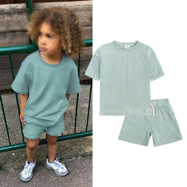 Summer Children's Sportswear Set - T-Shirt & Shorts
