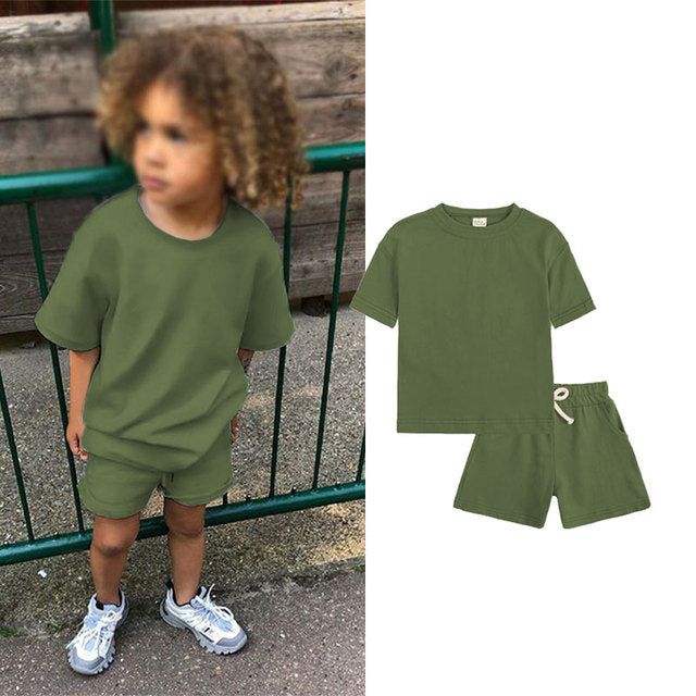 Summer Children's Sportswear Set - T-Shirt & Shorts