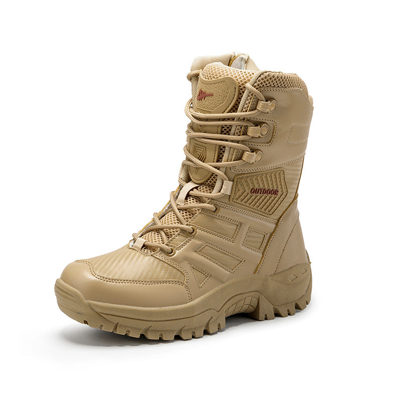 Plus Size Combat Boots with Fan Design