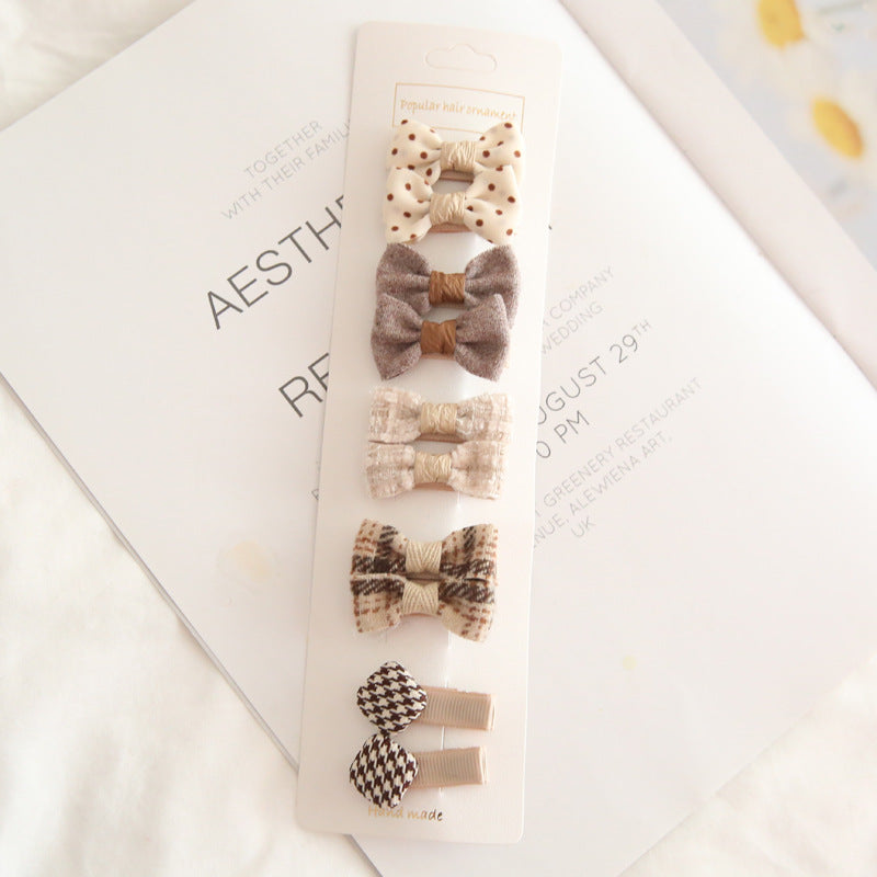 Wholesale Children's Hair Accessories - 10 Bow Clips Set