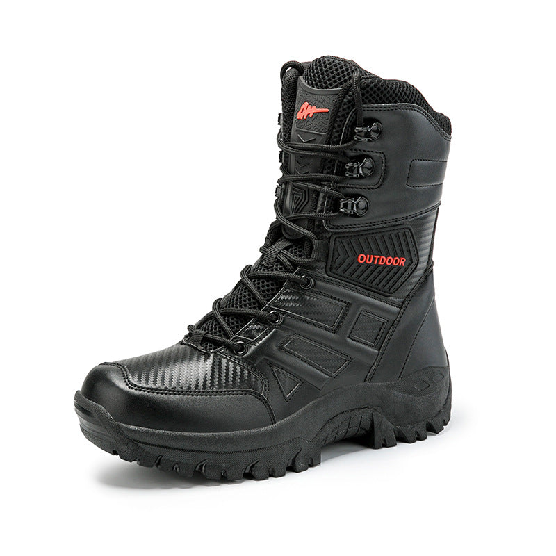 Plus Size Combat Boots with Fan Design