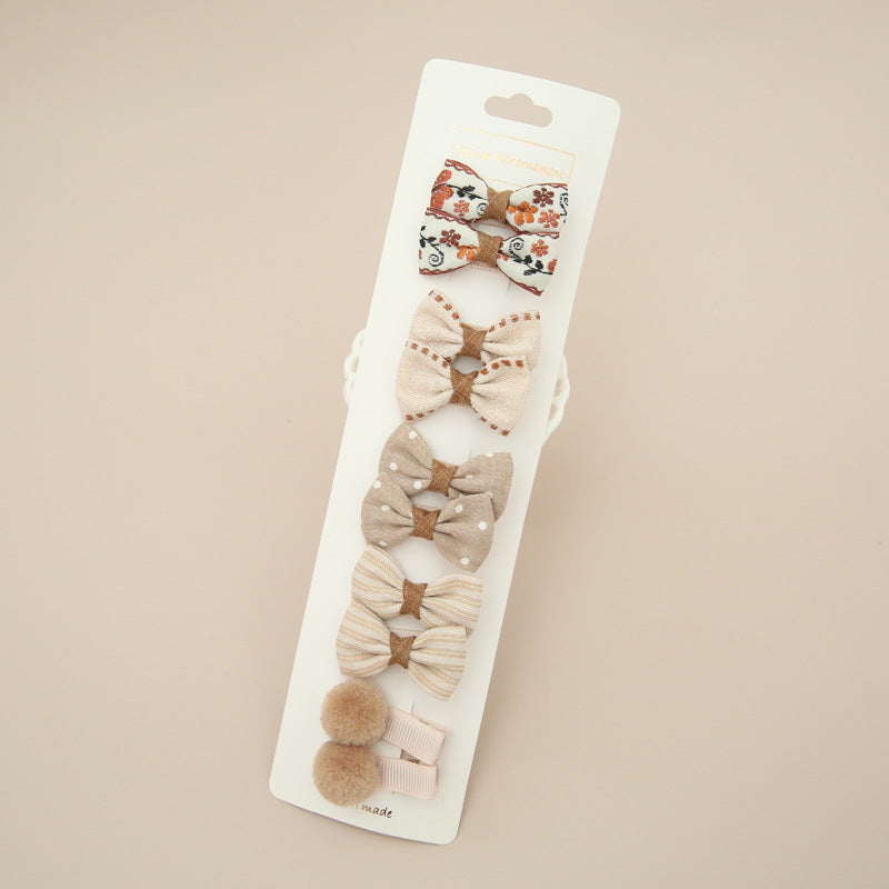 Wholesale Children's Hair Accessories - 10 Bow Clips Set