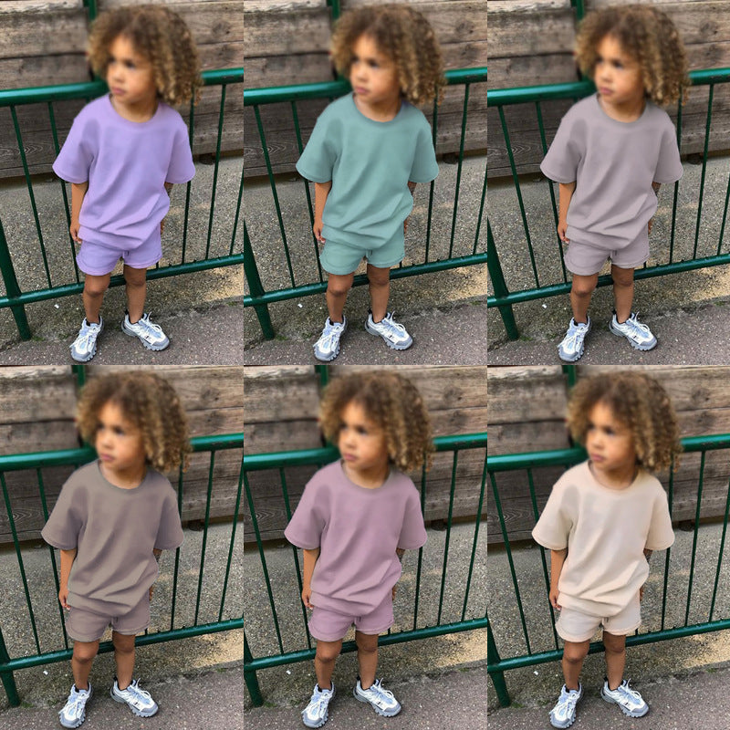 Summer Children's Sportswear Set - T-Shirt & Shorts