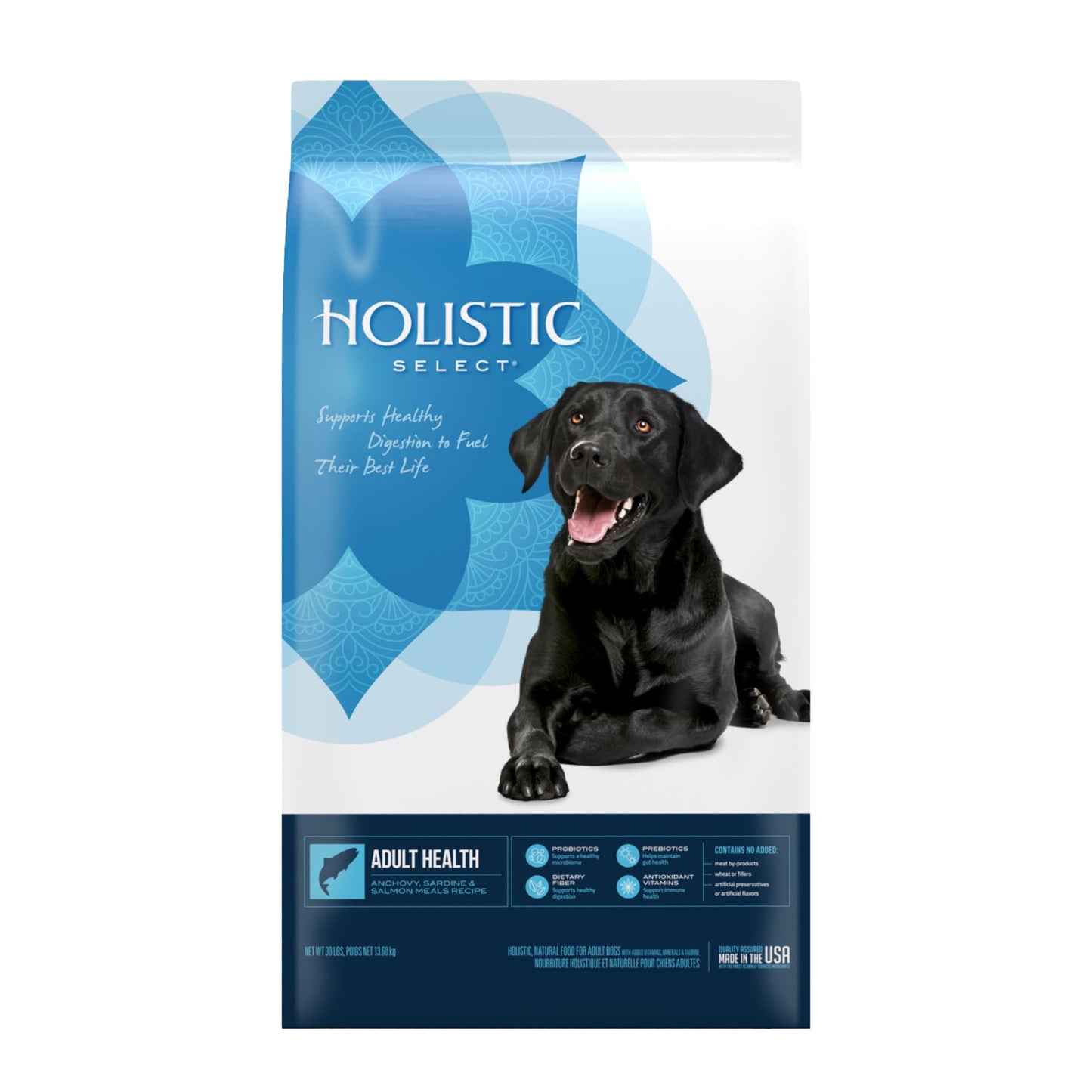 Holistic Select Natural Dry Dog Food Anchovy & Sardine and Salmon Meal Recipe 30-Pound Bag