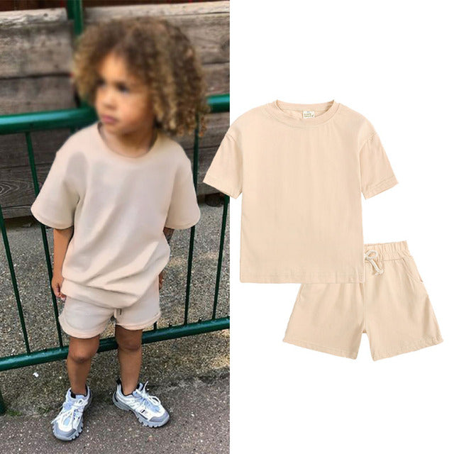 Summer Children's Sportswear Set - T-Shirt & Shorts
