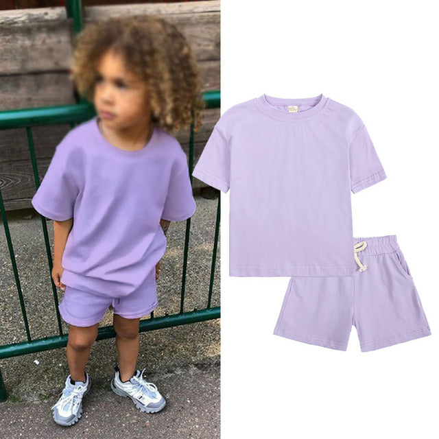 Summer Children's Sportswear Set - T-Shirt & Shorts