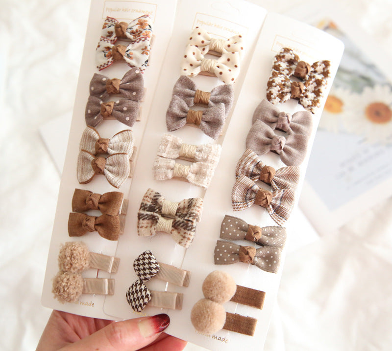 Wholesale Children's Hair Accessories - 10 Bow Clips Set