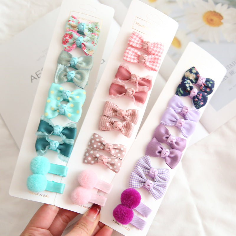 Wholesale Children's Hair Accessories - 10 Bow Clips Set